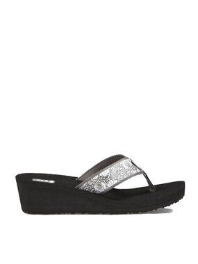 Teva Harmony Silver Mush Mandalyn Thong Wedge Sandal size 9